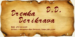 Drenka Derikrava vizit kartica